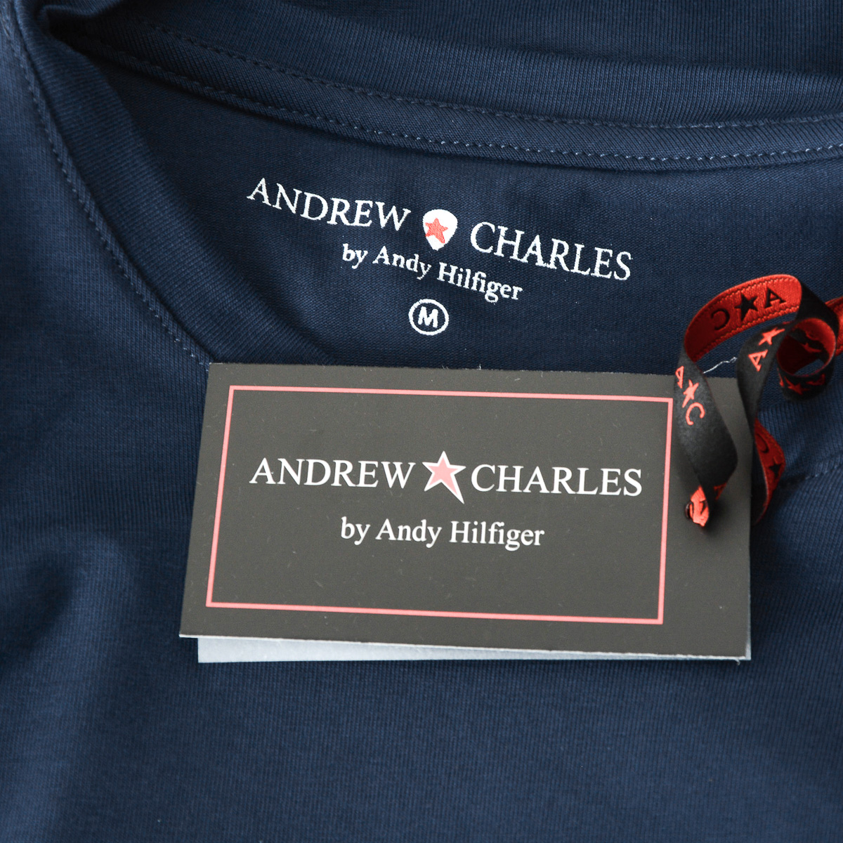 Andrew Charles Maglietta da uomo a maniche corte con scollo rotondo blu KEITA