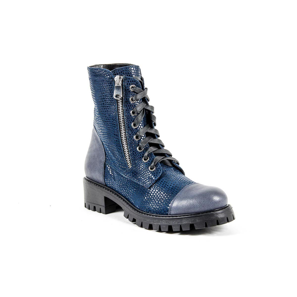 Stivale corto da donna V 1969 Italia B1476 VITELLO + PIETRA BLU