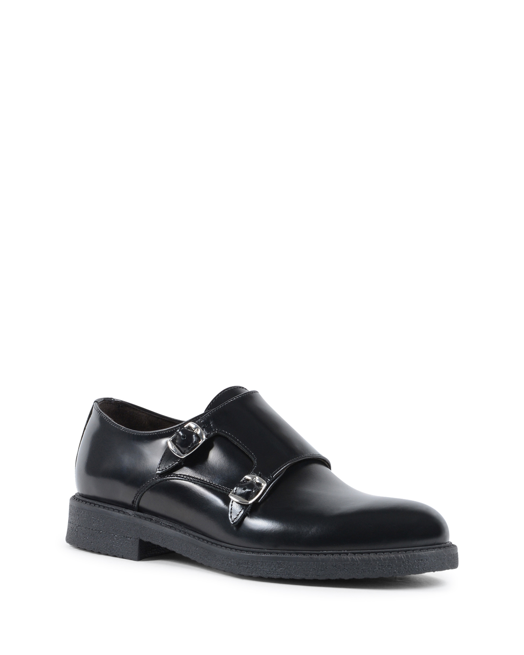 19V69 Italia Mens Double Buckle Shoe Black 1210 G ABRASIVATO NERO