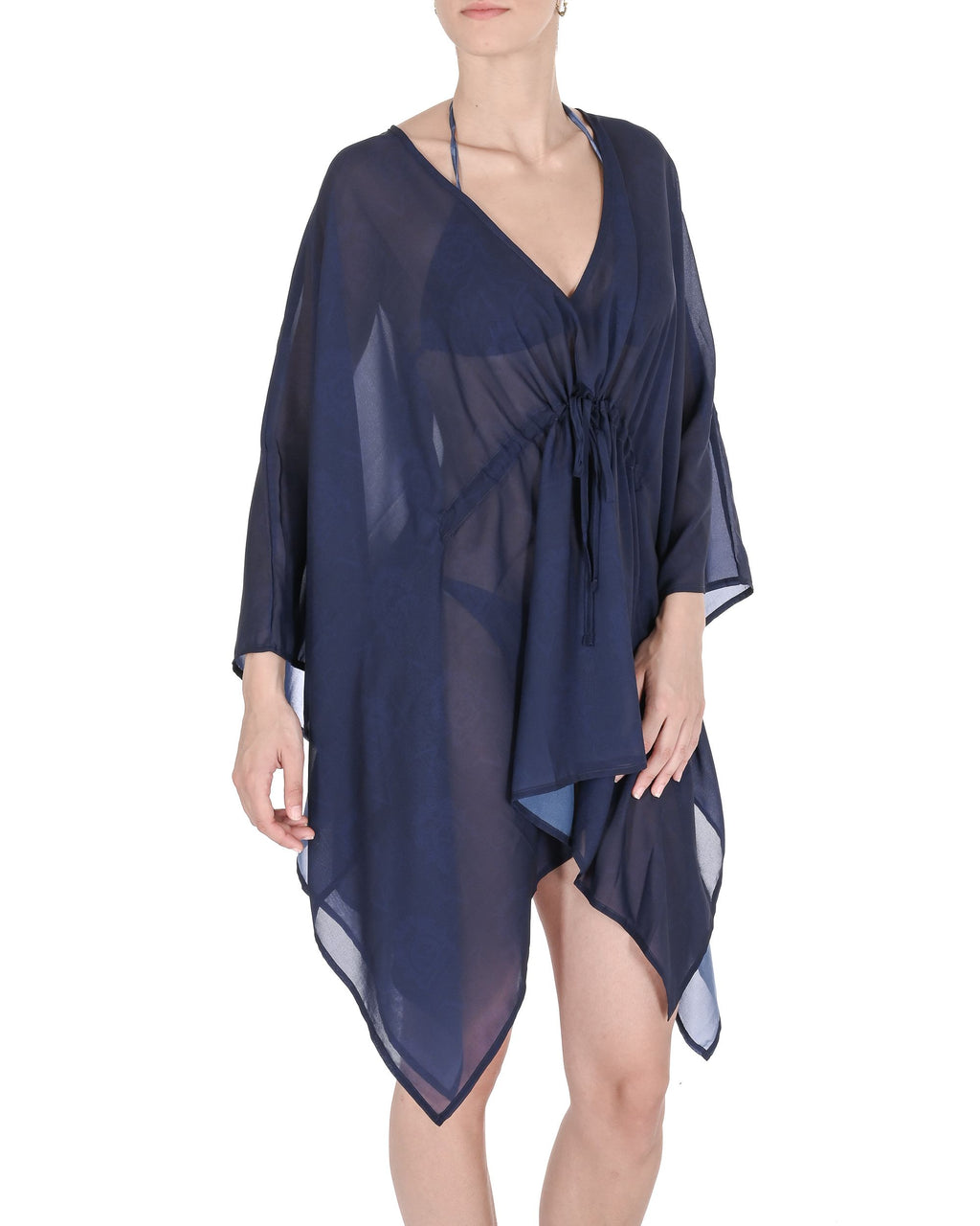 19V69 Italia Costume da bagno da donna in chiffon Caftano VSC1WCU03 NAVY