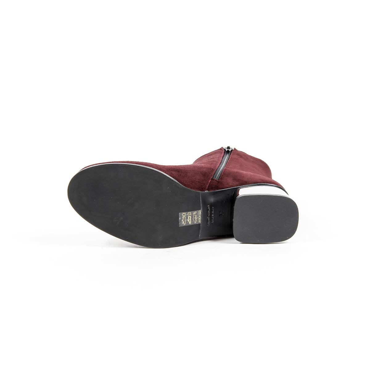 Stivaletto Donna V 1969 Italia B2503 CAMOSCIO BORGOGNA