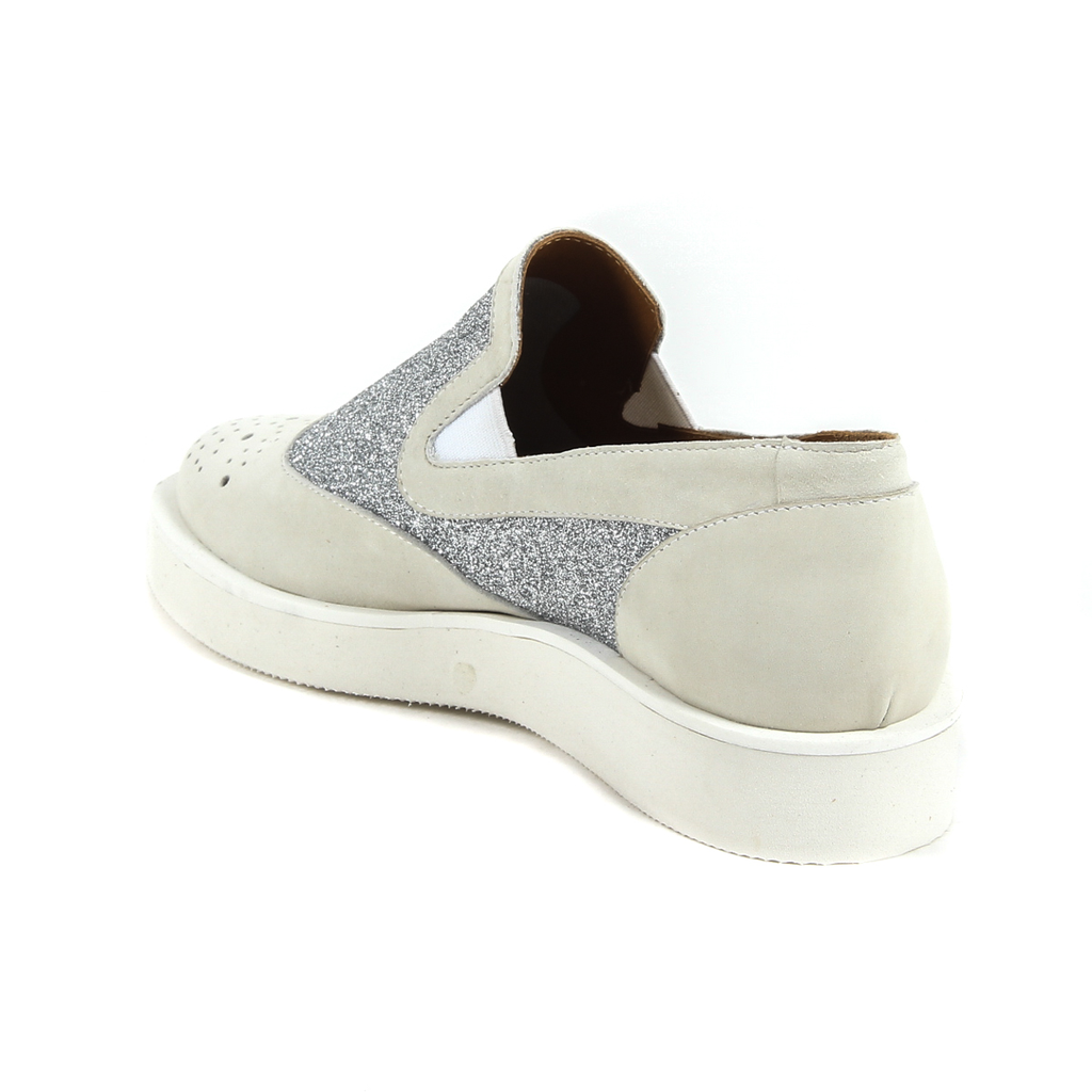 V 1969 Italia Womens Slip On Sneaker 302126 NABUK YOMO MILKY GLIT ARG