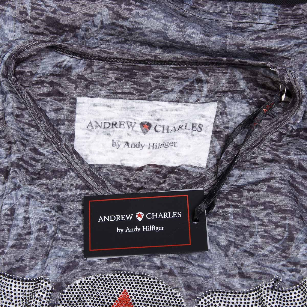 Andrew Charles T-shirt da uomo a maniche corte con scollo a V nera ISAAC