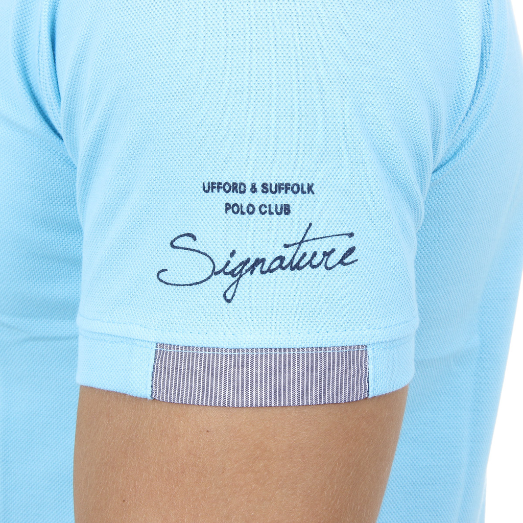 Polo da uomo a maniche corte Ufford & Suffolk Polo Club US025 BLU