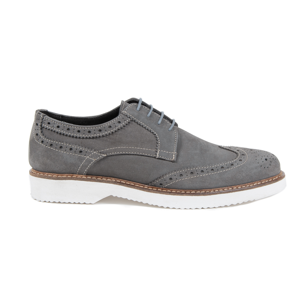 Scarpe brogue da uomo V 1969 Italia Grigie HARRY 5141 NABUK VAR 7
