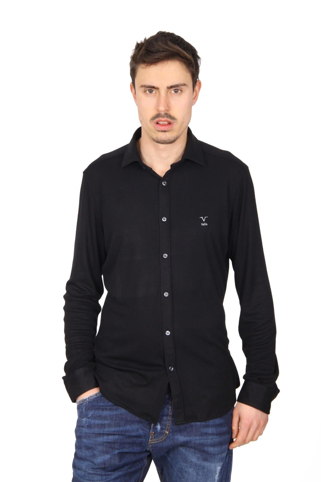 V 1969 Italia maglia a maniche lunghe da uomo Paris Jersey Nero