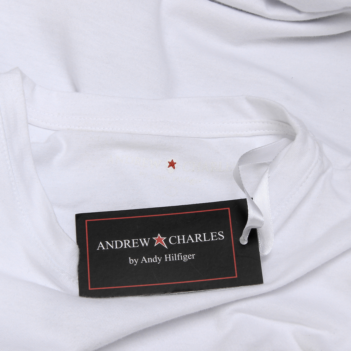 Andrew Charles T-shirt da uomo a maniche corte con scollo rotondo, bianca KEITA