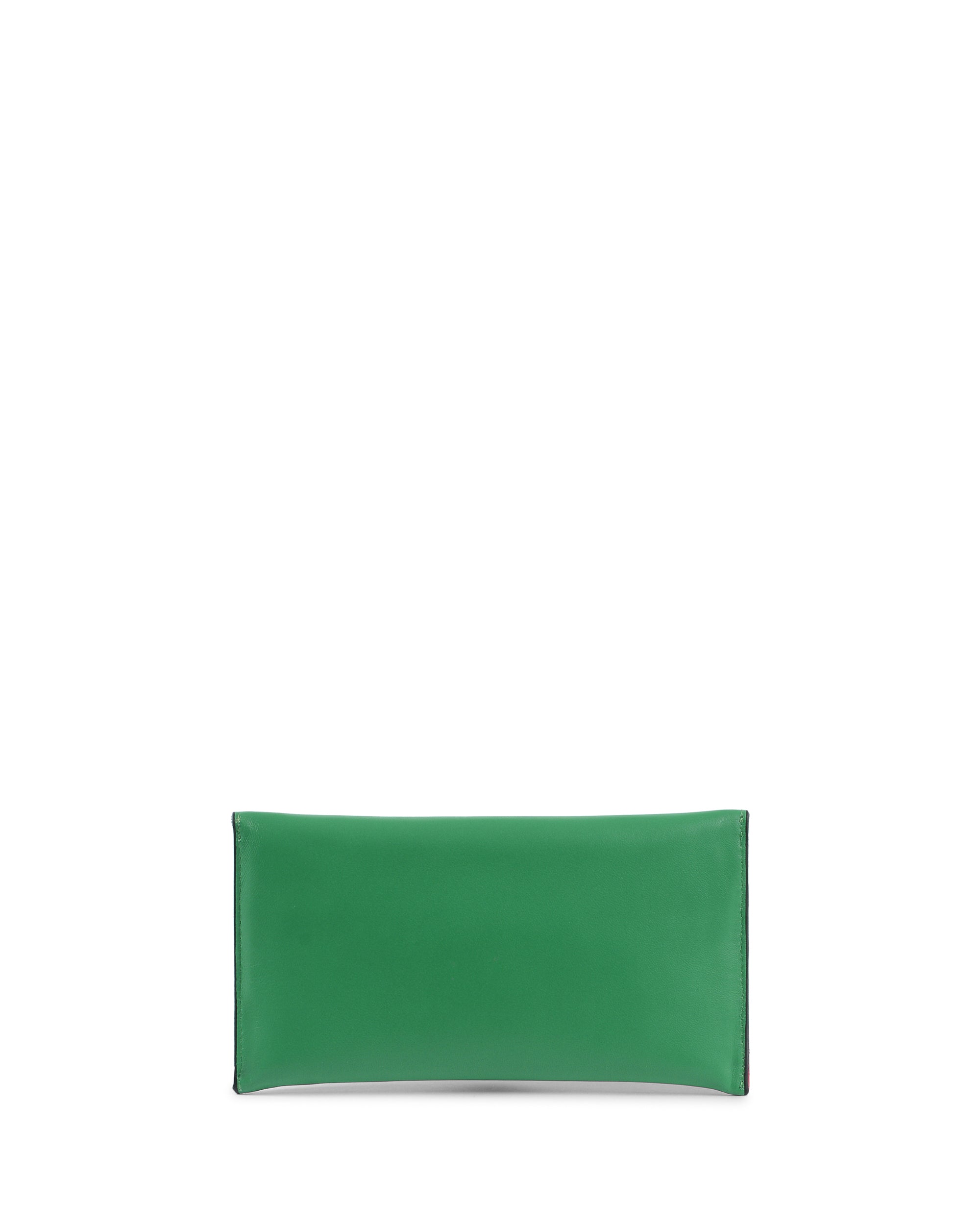 Pochette in pelle verde