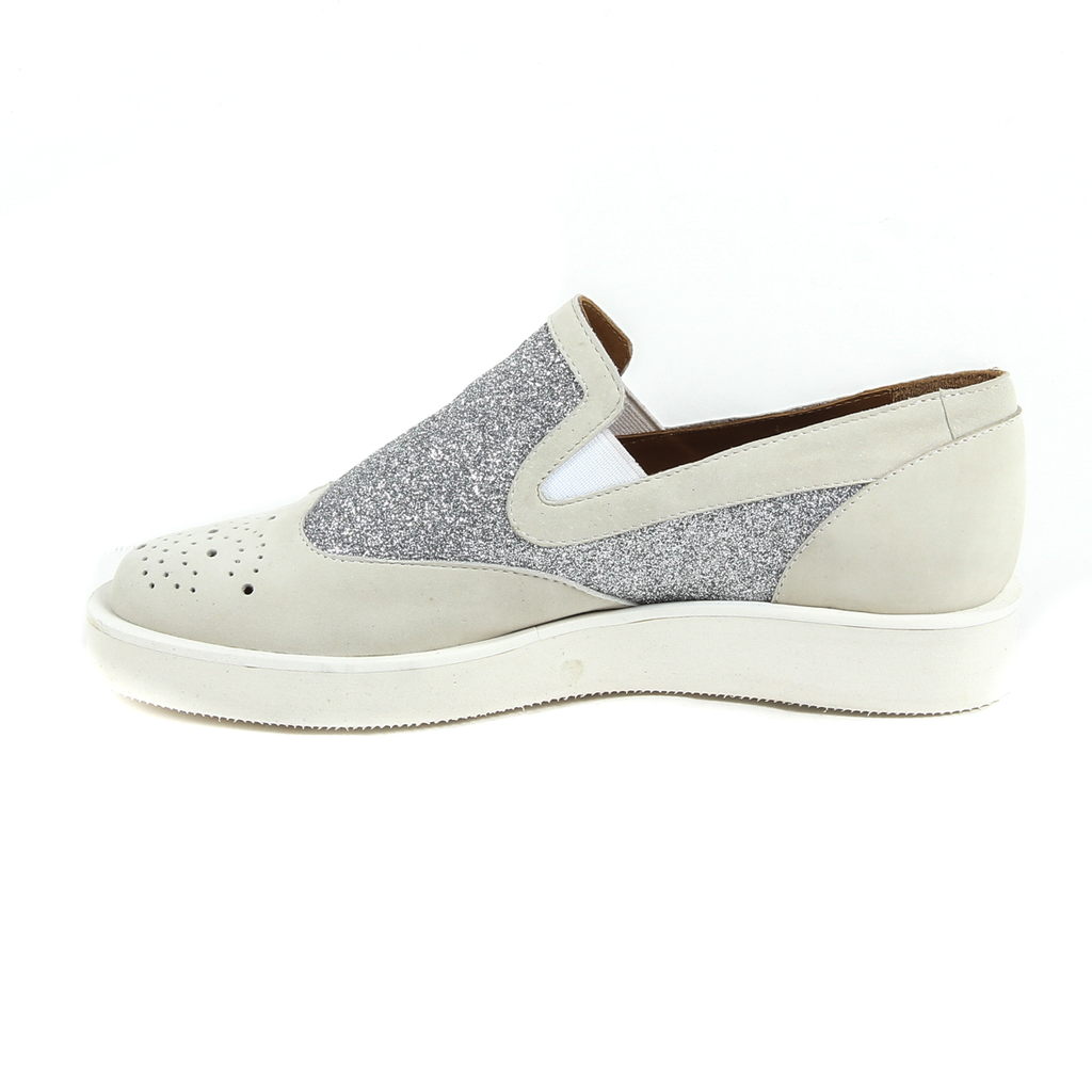V 1969 Italia Womens Slip On Sneaker 302126 NABUK YOMO MILKY GLIT ARG