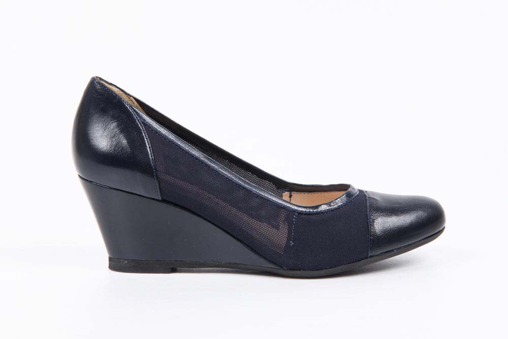V 1969 Italia Womens Wedge Pump 4356 480 TES TES ELASTICO RETE BLU