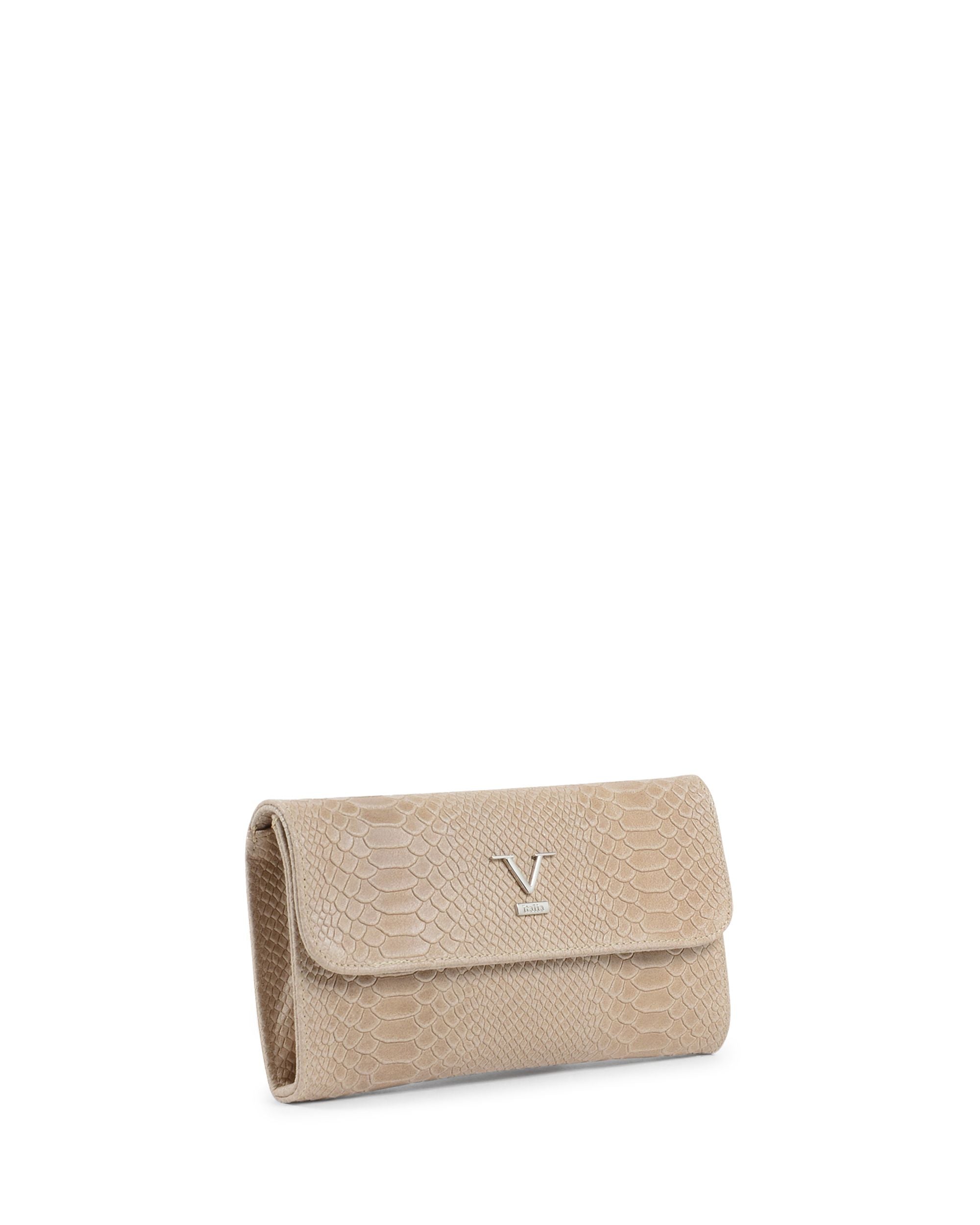 Borsa A Spalla Donna V Italia Tortora V1513 PITONE STAMPATO TAUPE