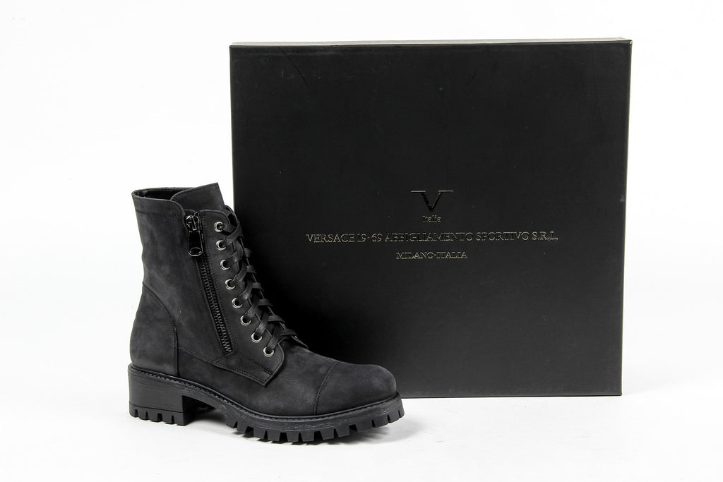 V 1969 Italia Womens Short Boot B1476 NABUK NERO
