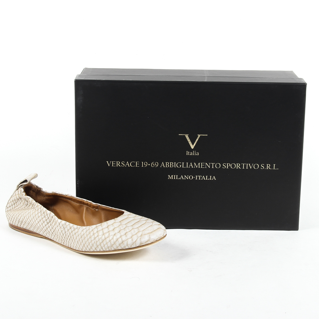 V 1969 Italia Ballerina da donna GEMI01 PITONE STAMPATO BEIGE