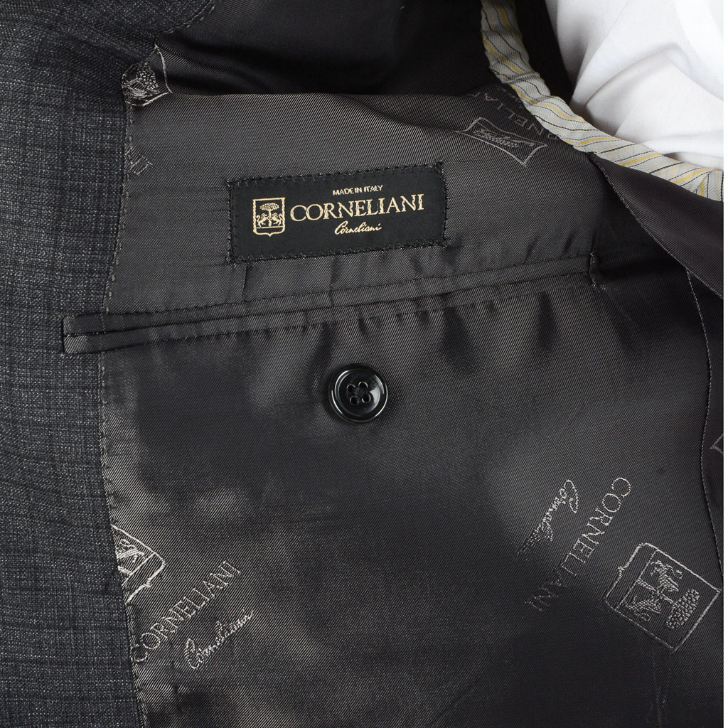 Abito da uomo Corneliani maniche lunghe blu scuro Super 160's