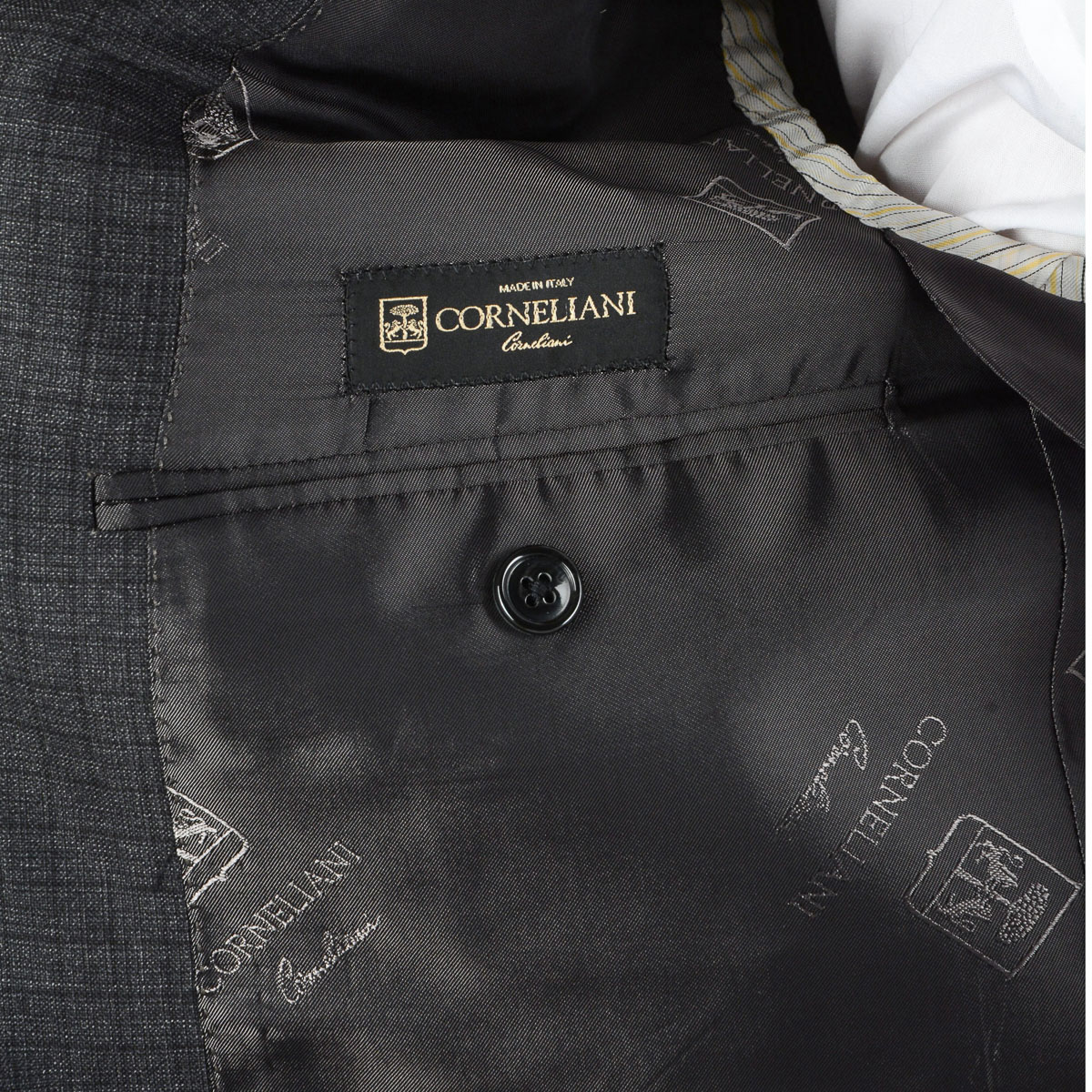 Abito da uomo Corneliani maniche lunghe blu scuro Super 160's