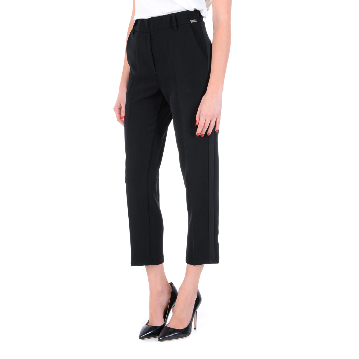 V 1969 Italia Pantaloni Donna Nero CLELIA