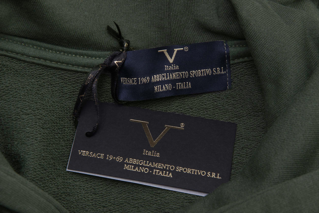Felpa con cappuccio da uomo V 1969 Italia ART. 4467 VERDE MILITARE
