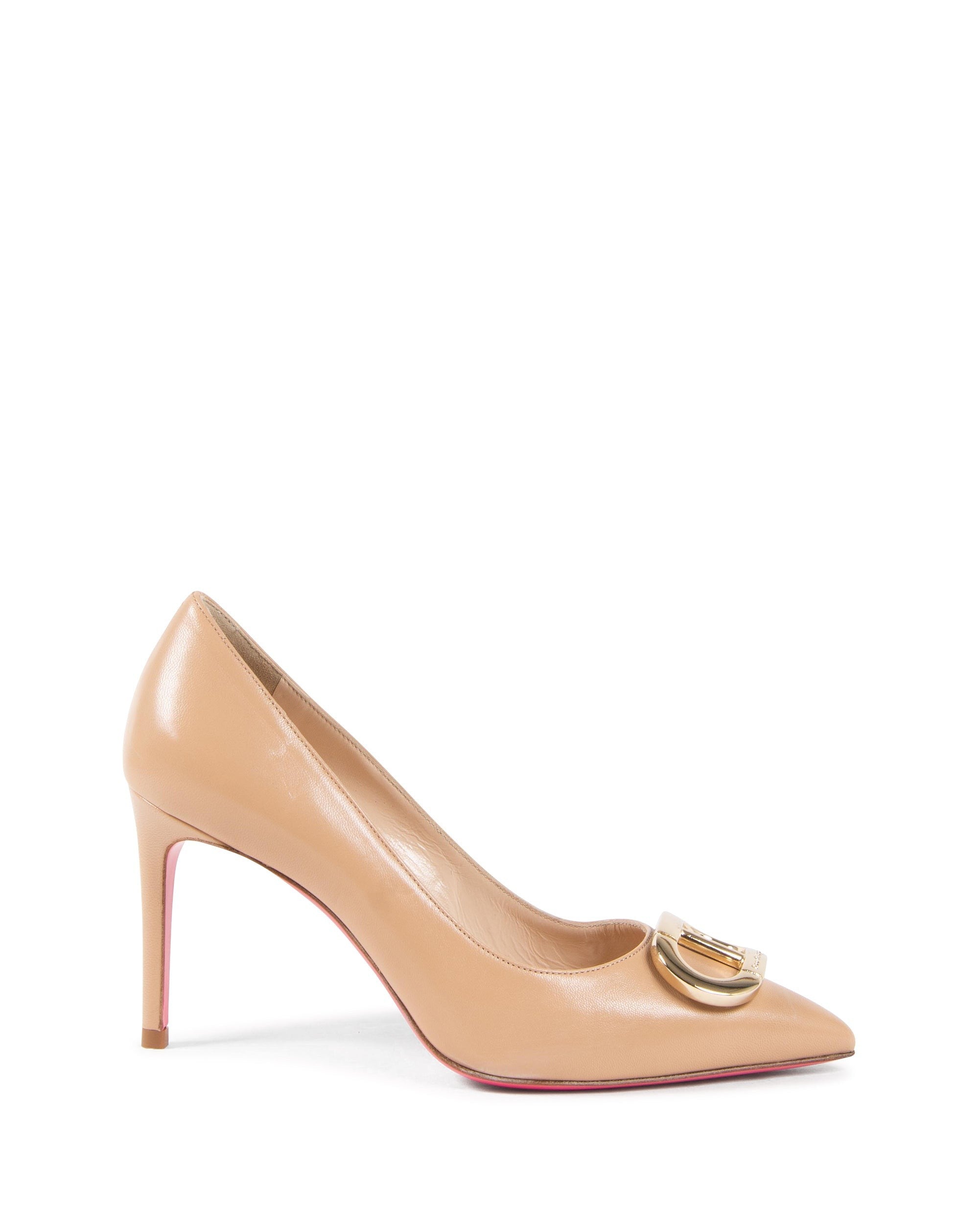 Scarpe con tacco color carne con logo Office Party