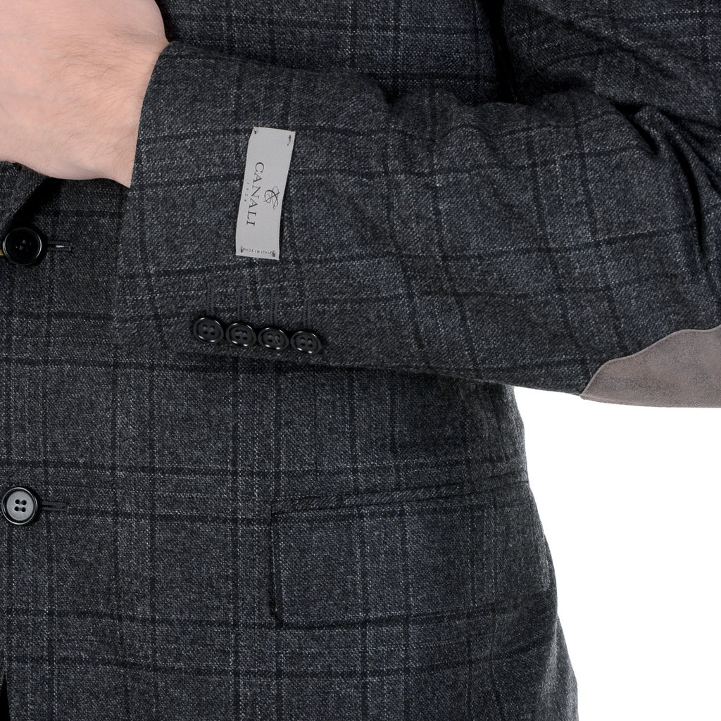 Giacca da uomo Canali maniche lunghe grigio scuro