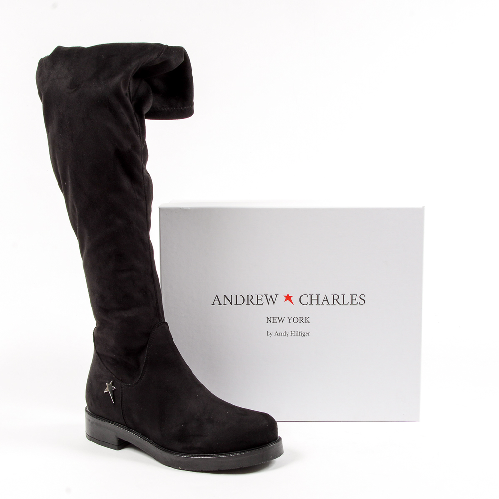 Andrew Charles Stivali alti da donna neri BRODY