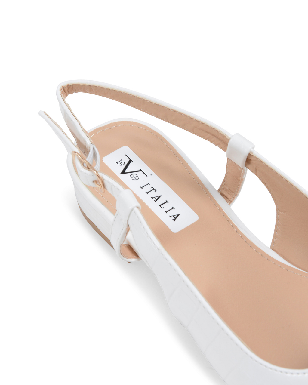 19V69 Italia Ballerina con cinturino posteriore da donna bianca V81831 BIANCO
