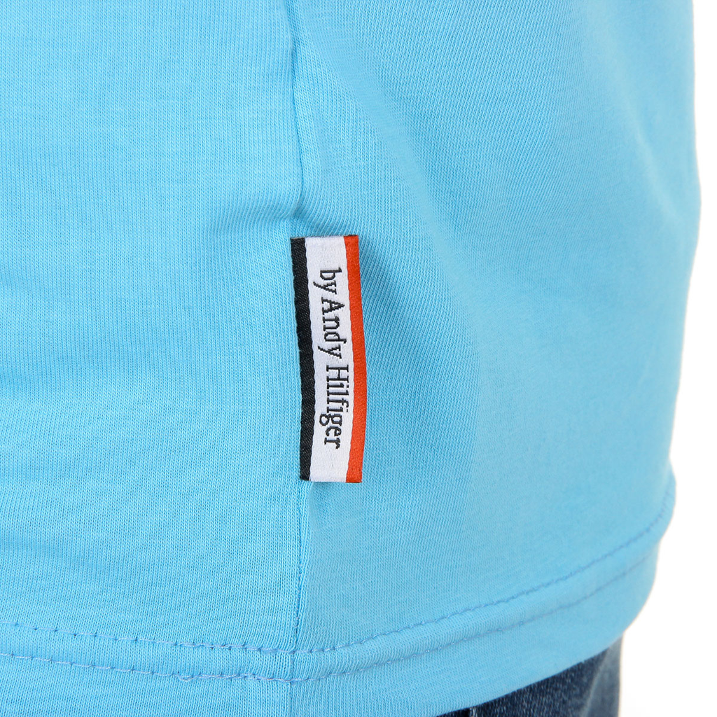 Andrew Charles T-shirt da uomo a maniche corte con scollo a V, colore azzurro KENAN