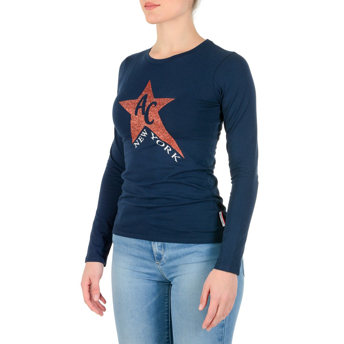 Andrew Charles By Andy Hilfiger T-shirt da donna LS TS602 031002 PHENIX NAVY S8