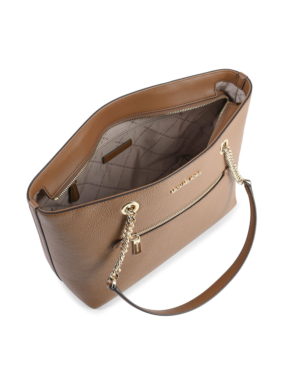 Borsa tote con catena e cerniera frontale di medie dimensioni Michael Kors 35F2GTTT2L LUGGAGE