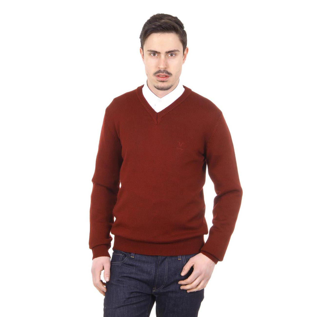 Maglione uomo scollo a V V 1969 Italia 9803 SCOLLO V BORDEAUX