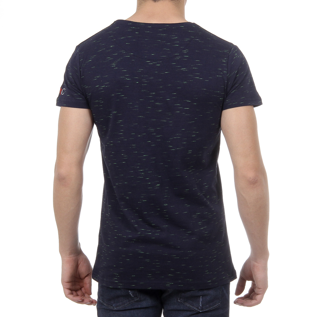 Andrew Charles T-shirt da uomo a maniche corte con scollo tondo blu scuro JACK