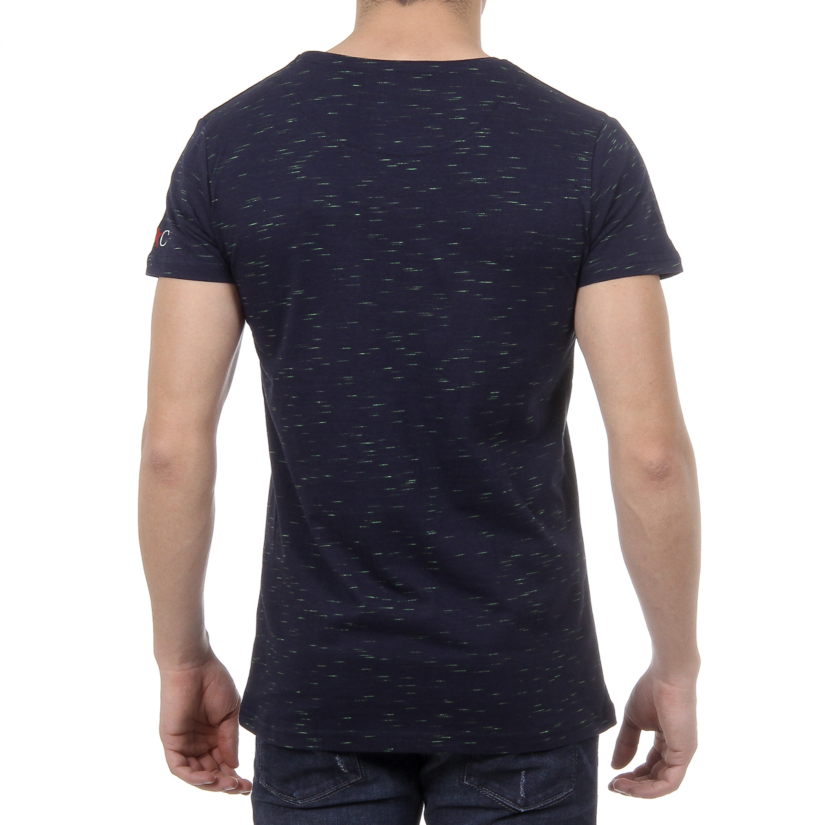 Andrew Charles T-shirt da uomo a maniche corte con scollo tondo blu scuro JACK