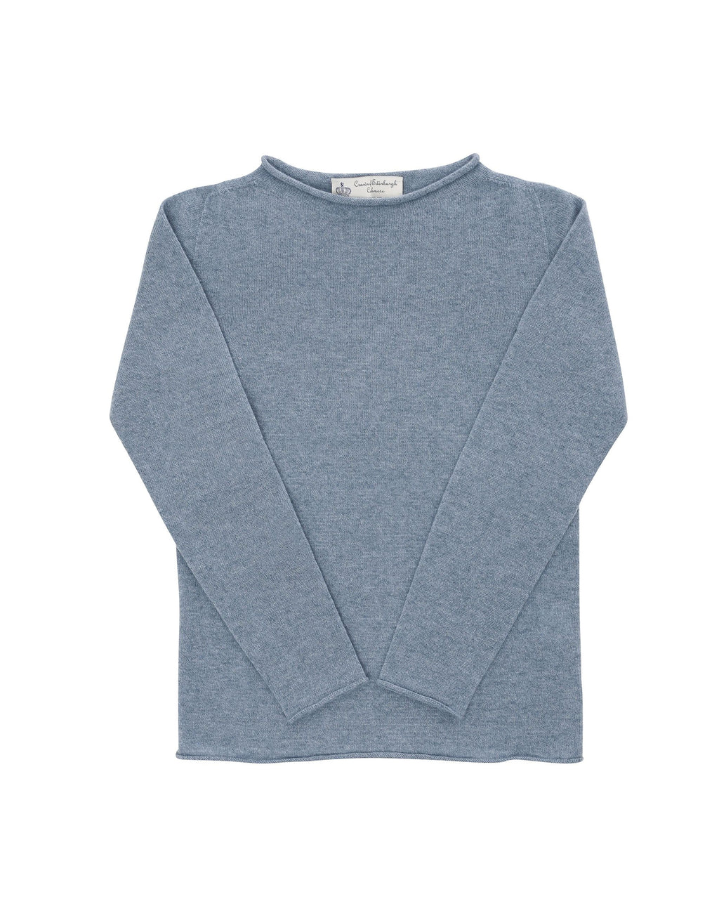 Maglione da donna con scollo a barca in cashmere Crown of Edinburgh COE 0025 AZZURRO