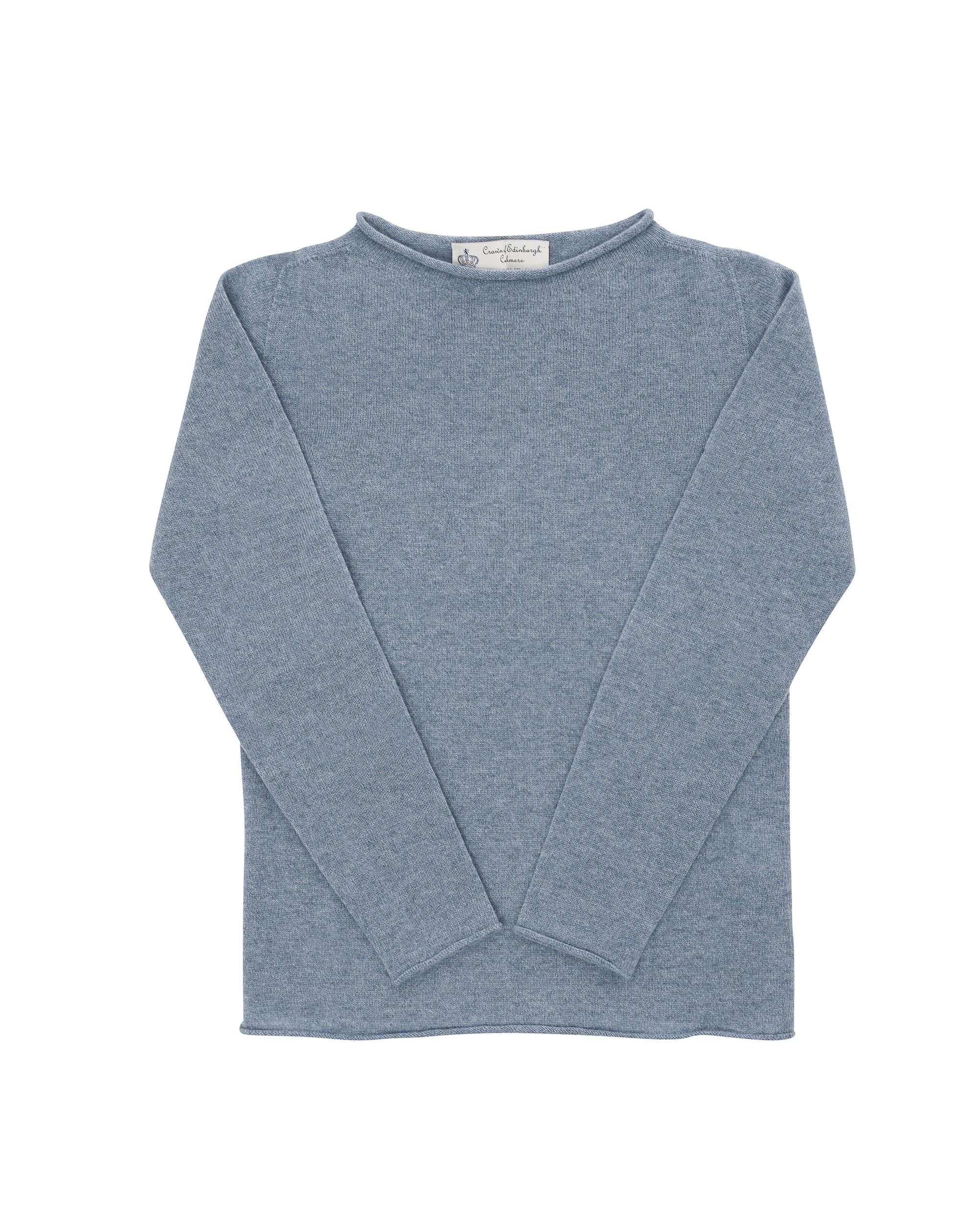Maglione da donna con scollo a barca in cashmere Crown of Edinburgh COE 0025 AZZURRO