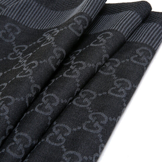 Gucci sciarpa uomo 70x195 nero grigio scuro