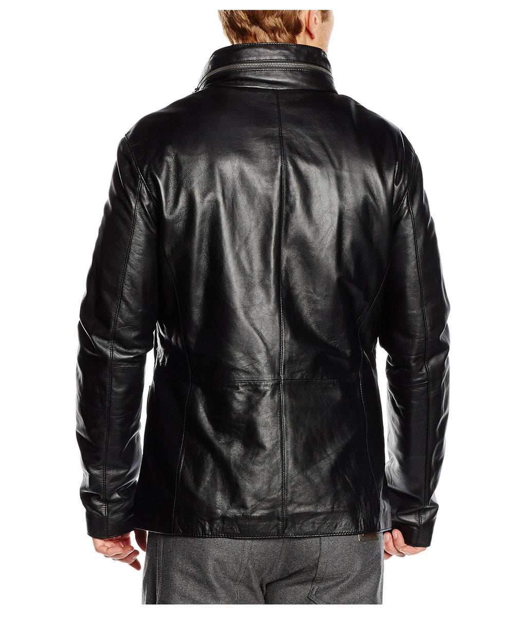 Giacca in pelle uomo Armani Collezioni PCG82P PCP81 999