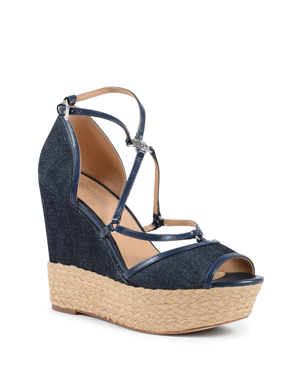 Sandalo con zeppa da donna Michael Kors blu navy TERRI