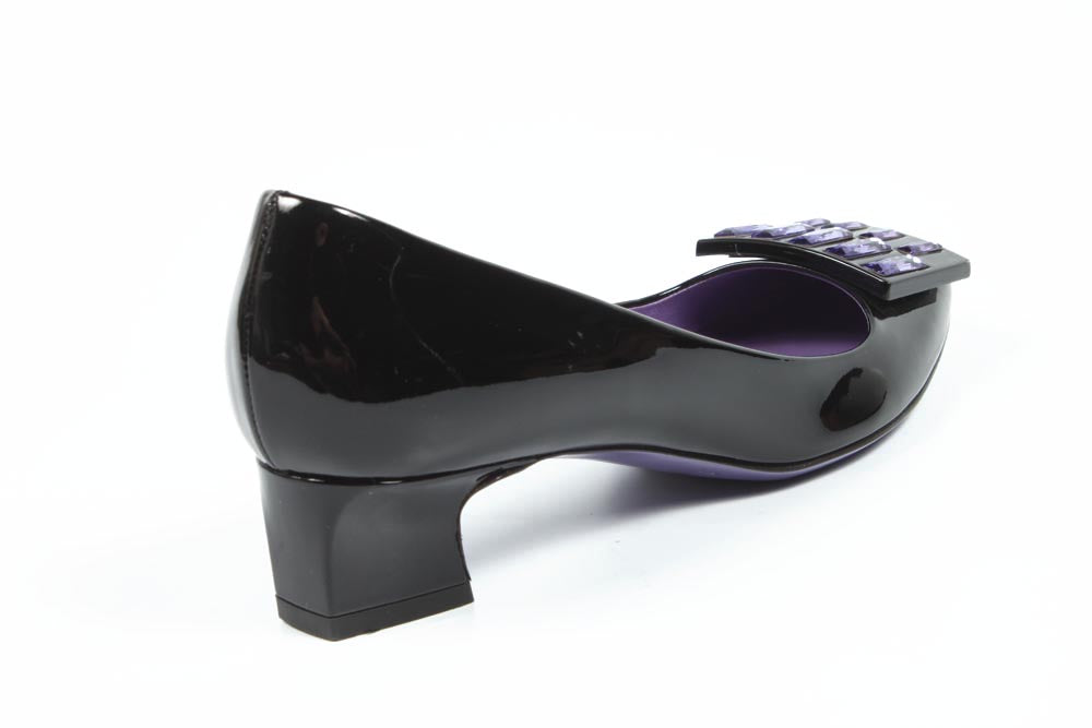 Ballerina da donna Sebastian Milano S3526VGP VERN NERA+STRASS VIOLETTO