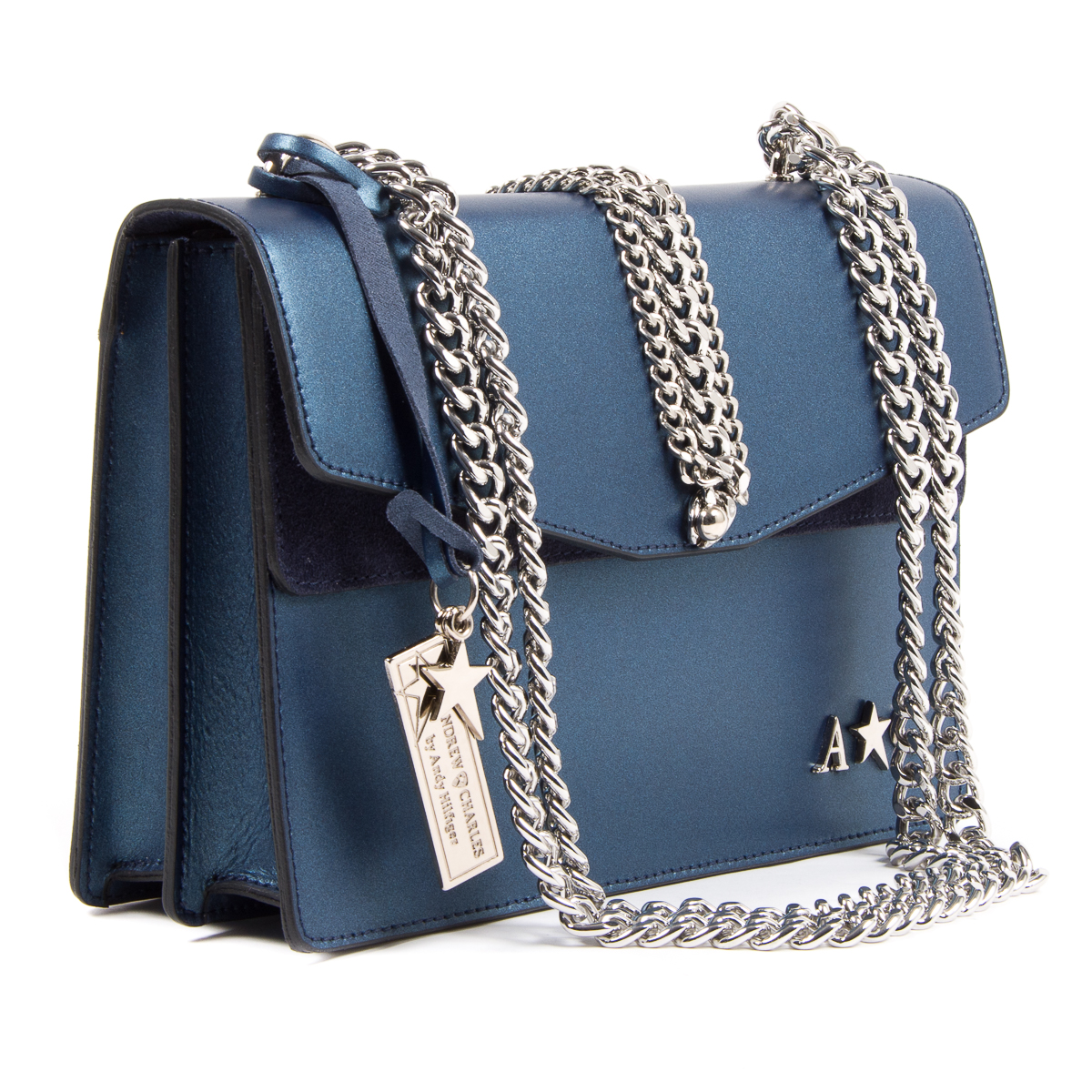 Borsa a mano da donna Andrew Charles blu RING