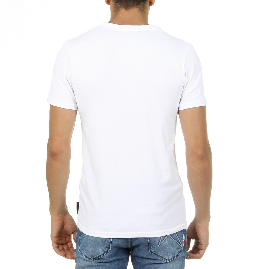 Andrew Charles T-shirt da uomo a maniche corte con scollo a V bianca KENAN
