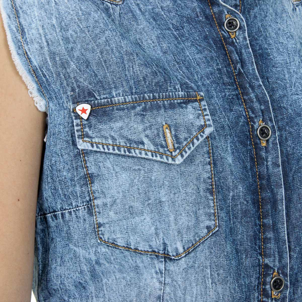 Camicia da donna Andrew Charles senza maniche in denim CAMILIA