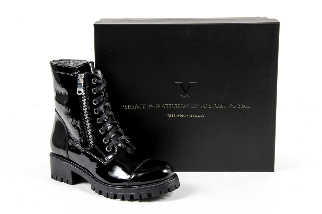 V 1969 Italia Stivaletto corto da donna Nero PIETRA