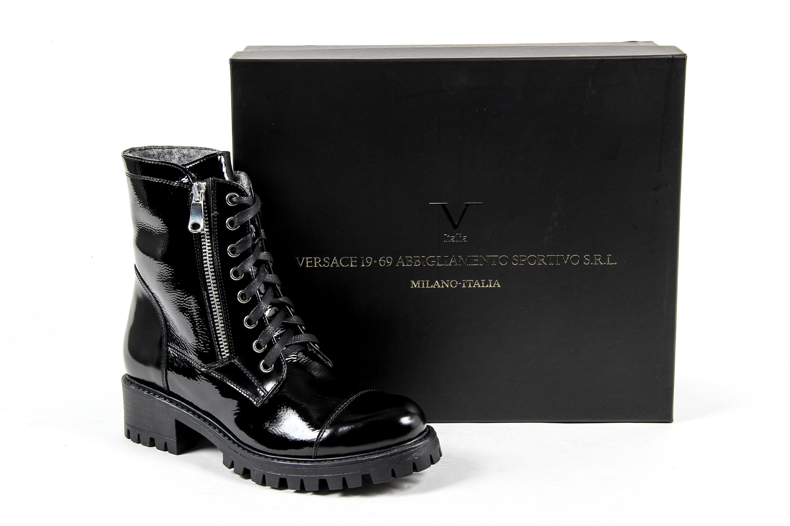 V 1969 Italia Stivaletto corto da donna Nero PIETRA