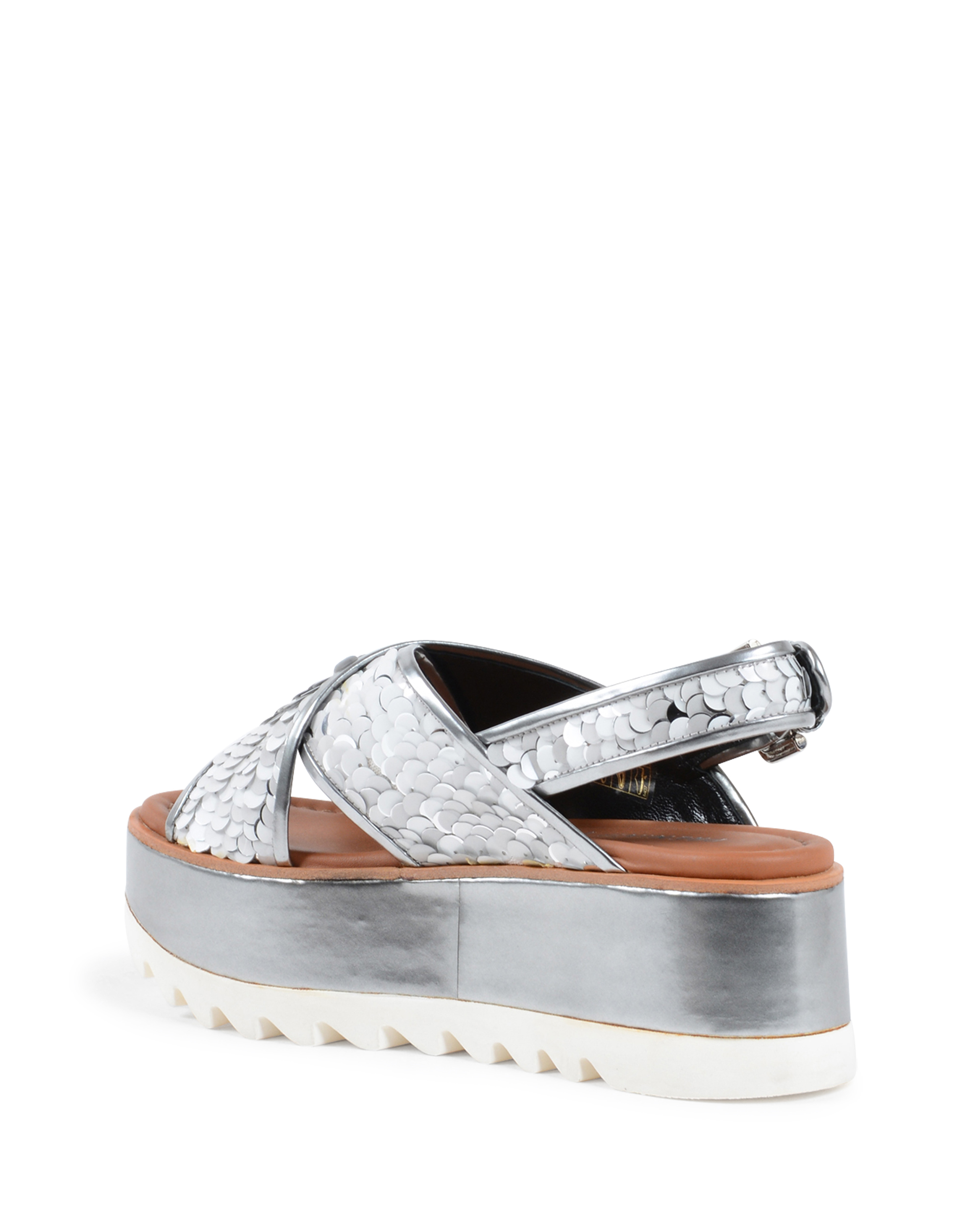 Sandalo con plateau da donna Premiata argento M4722 IRON SILVER