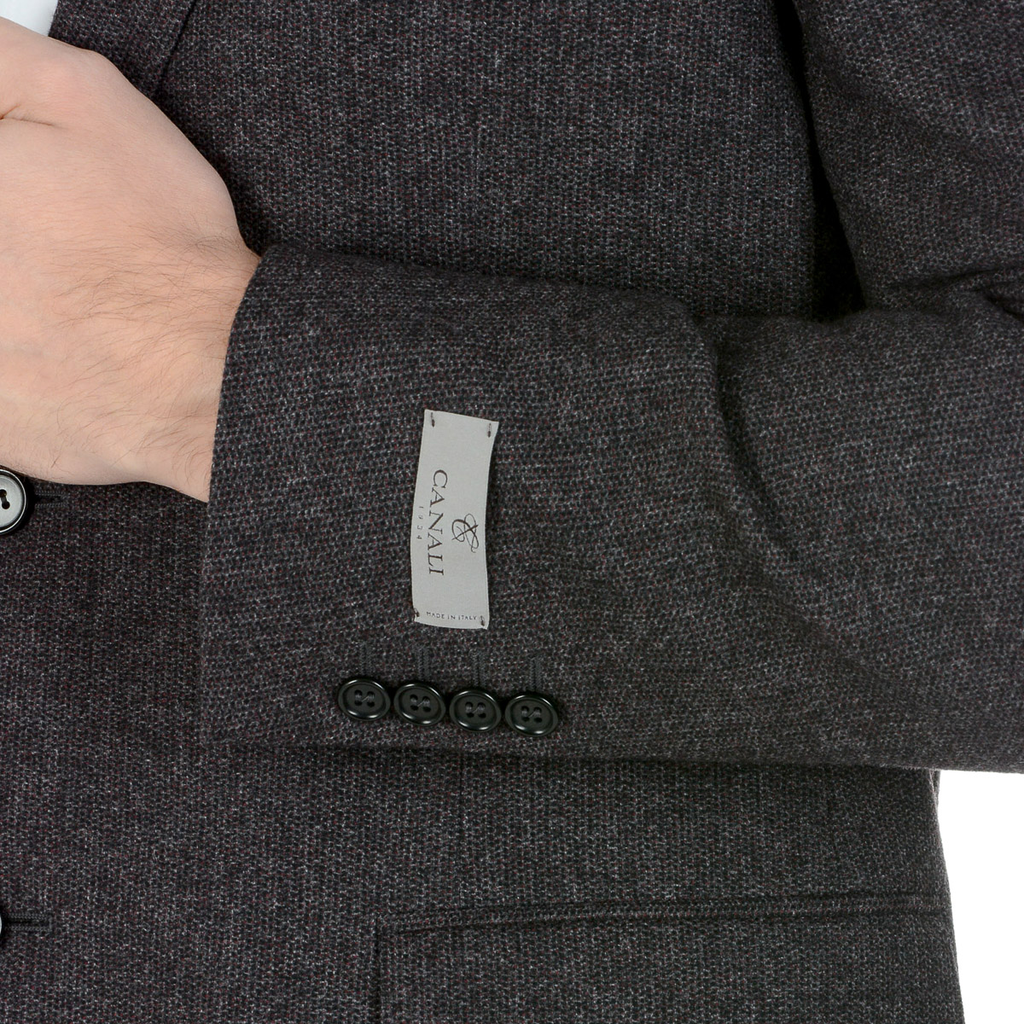 Giacca da uomo Canali maniche lunghe grigio scuro