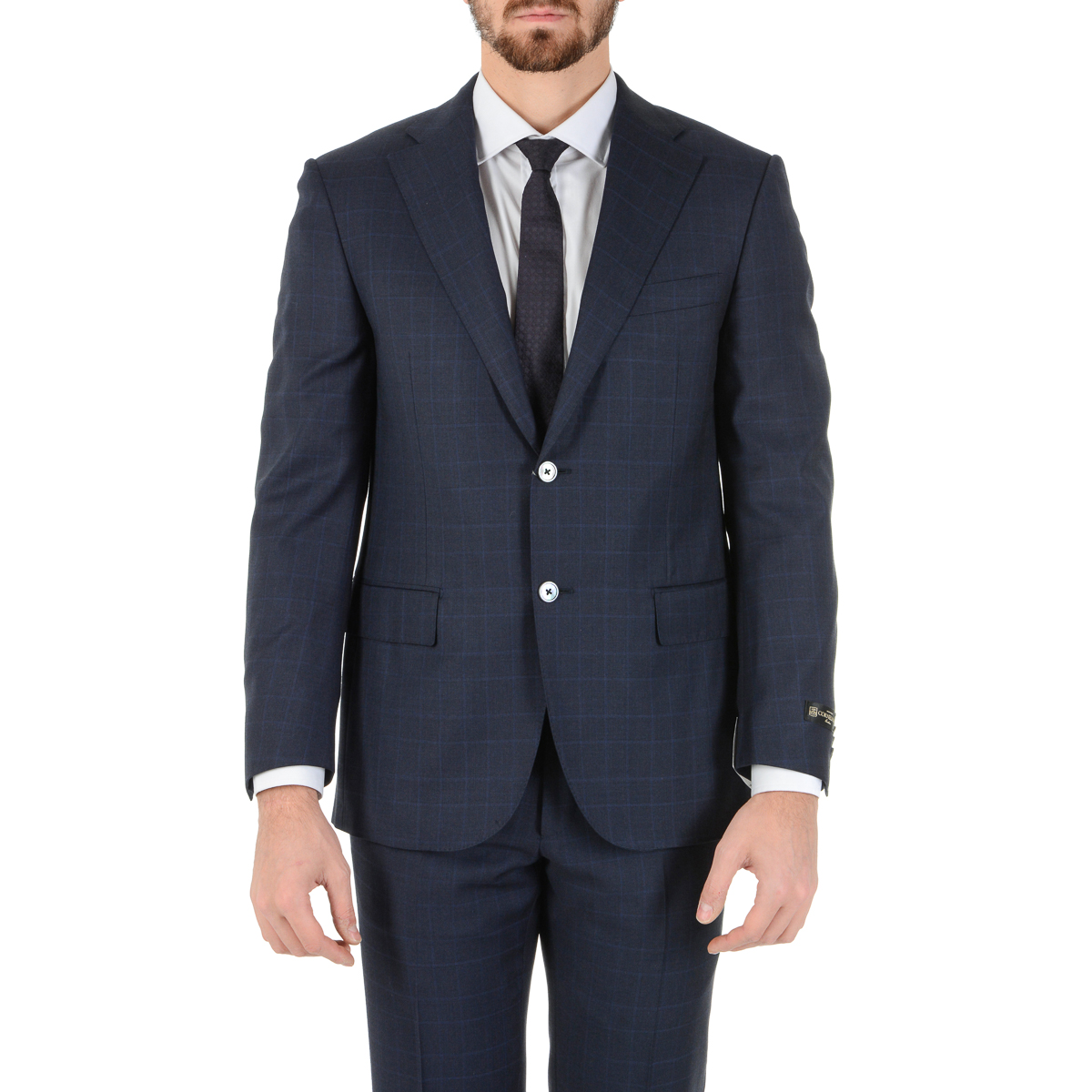 Abito da uomo Corneliani maniche lunghe blu scuro Super 110's