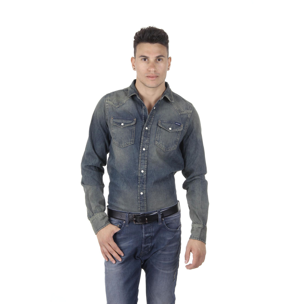 Camicia da uomo Diesel a maniche lunghe 00SD24 0IAEU 01 NEW-SONORA