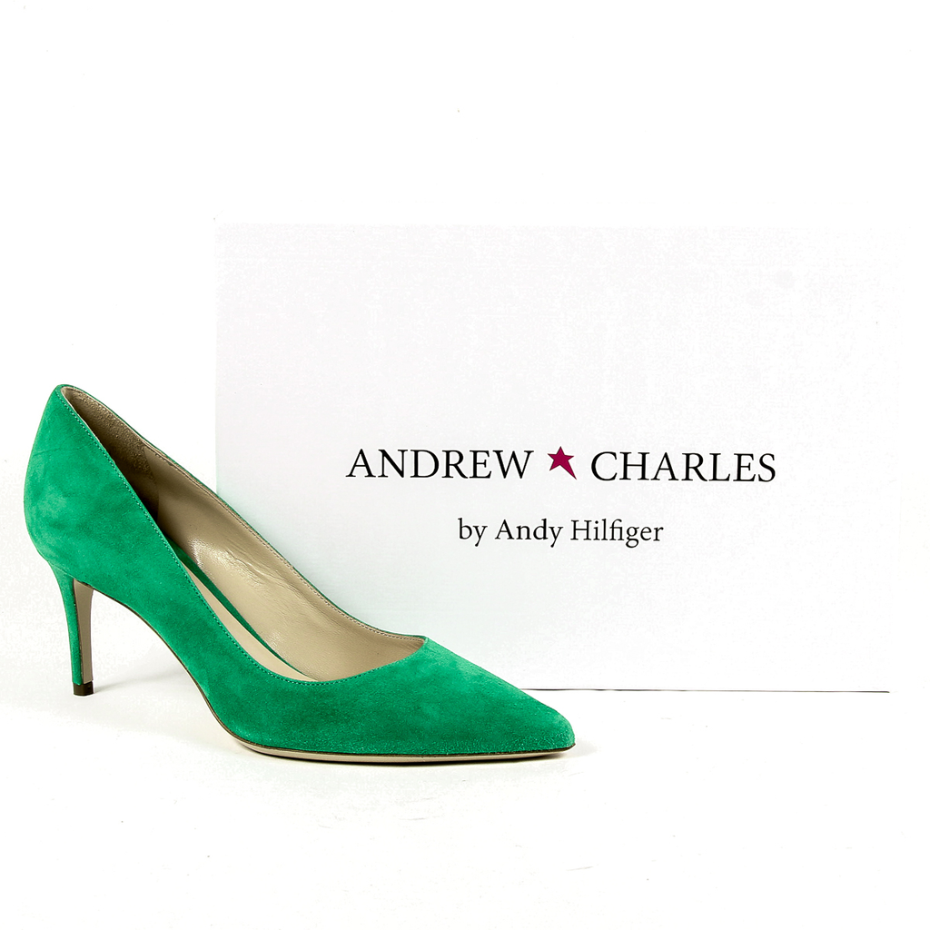 Andrew Charles Scarpe da donna con tacco verde CLEO