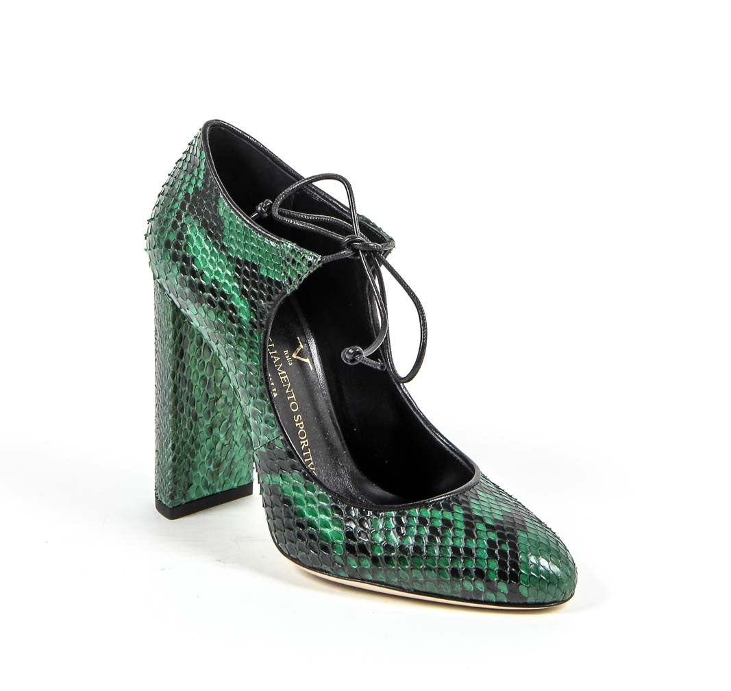 Décolleté con lacci da donna V 1969 Italia 3111302 PITONE VERDE