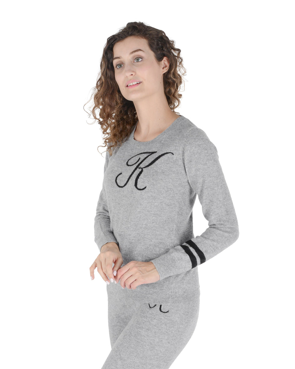 Maglione girocollo in cashmere - Grigio