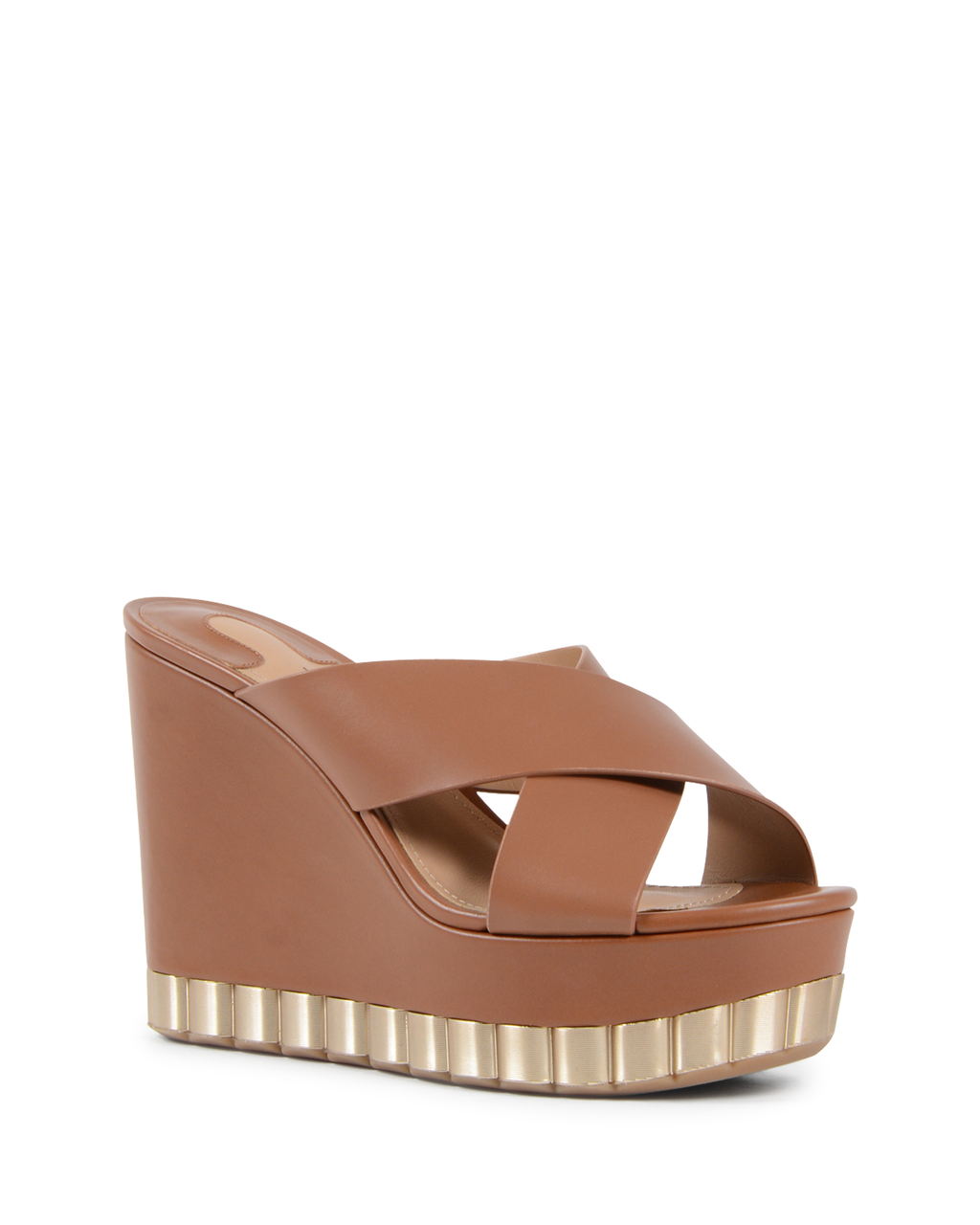 Sandalo con zeppa da donna Salvatore Ferragamo color cuoio NICOSIA